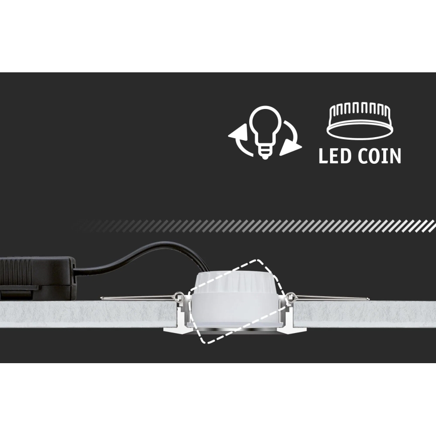 Paulmann 93942 - Set 3xLED/6,8W IP23 Prigušiva ugradbena lampa za kupatilo COIN 230V