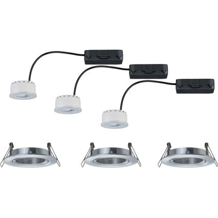 Paulmann 93943 - SET 3xLED/6,8W IP23 Prigušiva ugradna svetiljka za kupatilo COIN 230V