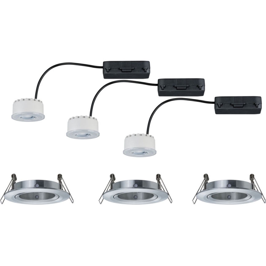 Paulmann 93943 - SET 3xLED/6,8W IP23 Prigušiva ugradna svetiljka za kupatilo COIN 230V