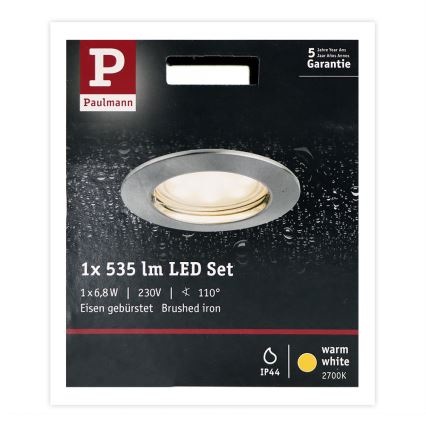 Paulmann 93975 - LED/6,8W IP44 ugradbena lampa za kupatilo COIN 230V