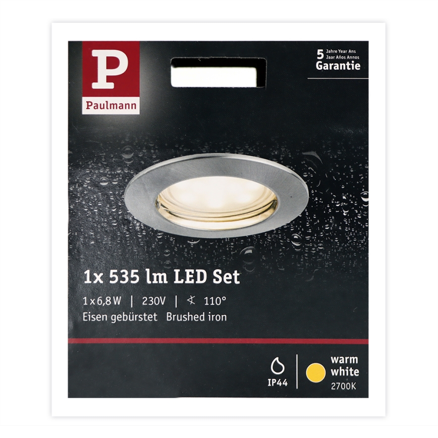 Paulmann 93975 - LED/6,8W IP44 ugradbena lampa za kupatilo COIN 230V