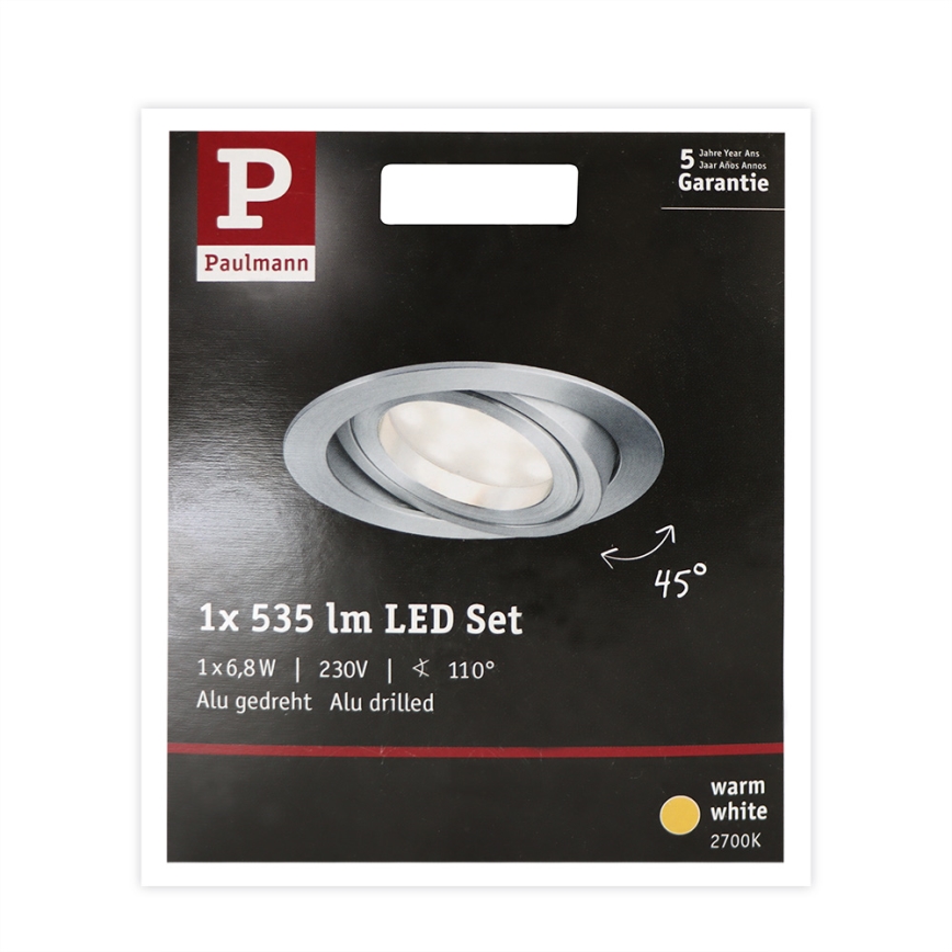 Paulmann 93983 - LED/6,8W IP23 ugradbena lampa za kupatilo COIN 230V