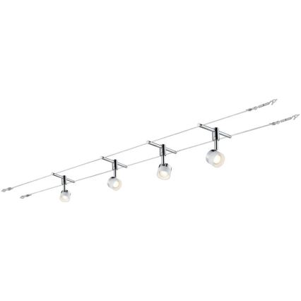 Paulmann 94080 - SET 4xLED/4,8W spot za sajlni sistem STAGE 230V sjajni hrom