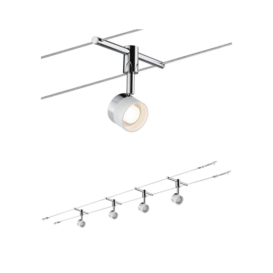 Paulmann 94080 - Set 4xLED/4,8W Reflektorska lampa za šinski sastav STAGE 230V sjajni krom