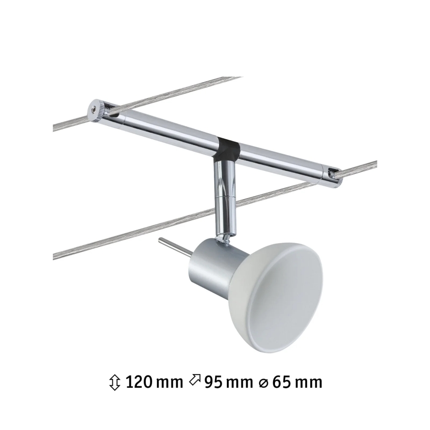 Paulmann 94131 - Spot svetiljka SHEELA za sajlinski sistem, 12V, 1x GU5,3/10W, sjajni hrom