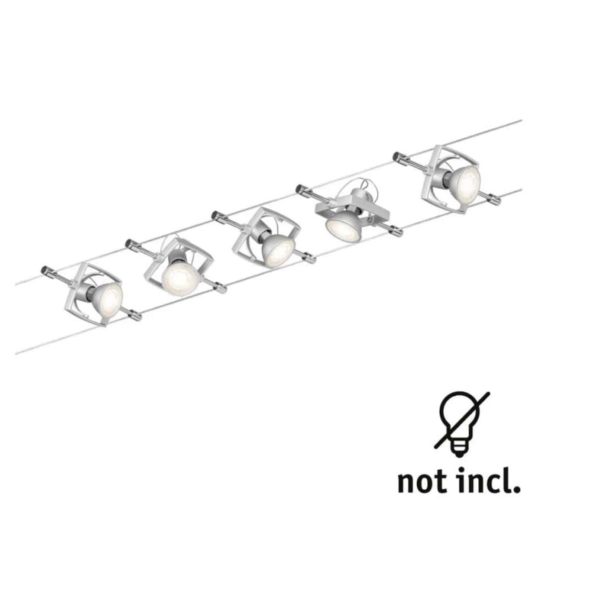 Paulmann 94133 - Set 5xGU5,3/10W Reflektorska lampa za sastav sajli MAC 230V mat krom