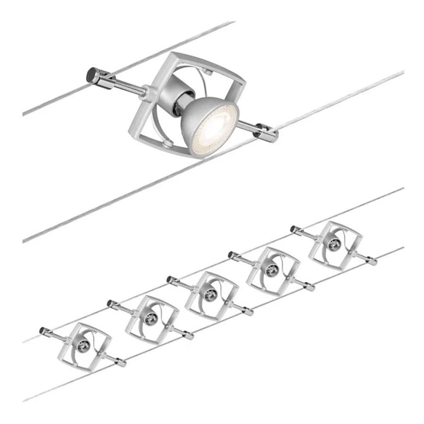 Paulmann 94133 - Set 5xGU5,3/10W Reflektorska lampa za sastav sajli MAC 230V mat krom