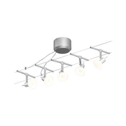 Paulmann 94136 - Set 5xGU5,3/10W Reflektorska lampa za šinski sastav SHEELA 230V sjajni krom