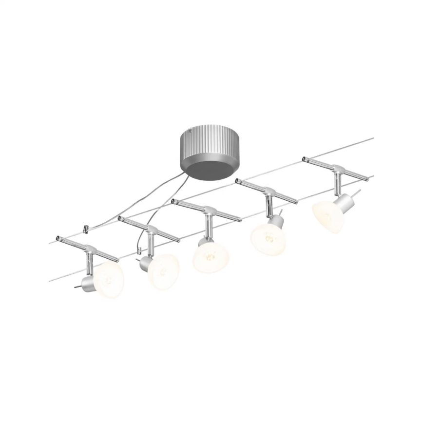 Paulmann 94136 - Set 5xGU5,3/10W Reflektorska lampa za šinski sastav SHEELA 230V sjajni krom