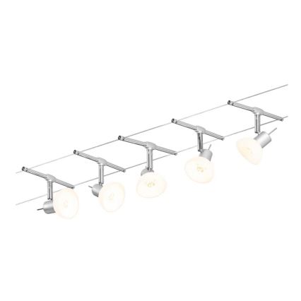 Paulmann 94136 - Set 5xGU5,3/10W Reflektorska lampa za šinski sastav SHEELA 230V sjajni krom