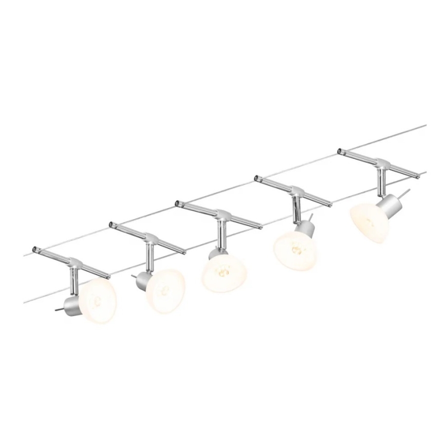 Paulmann 94136 - Set 5xGU5,3/10W Reflektorska lampa za šinski sastav SHEELA 230V sjajni krom