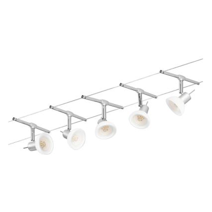Paulmann 94136 - Set 5xGU5,3/10W Reflektorska lampa za šinski sastav SHEELA 230V sjajni krom