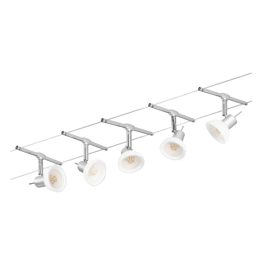Paulmann 94136 - Set 5xGU5,3/10W Reflektorska lampa za šinski sastav SHEELA 230V sjajni krom