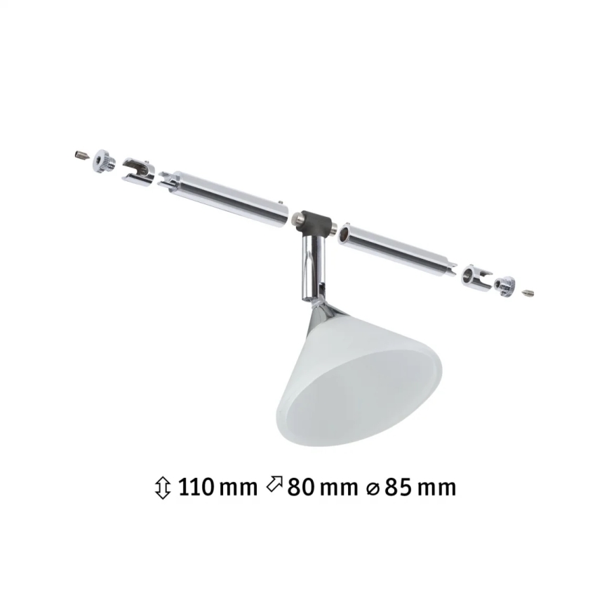Paulmann 94138 - 1xGU4/10W Reflektorska lampa za šinski sastav COLMAR 12V bela/sjajni krom