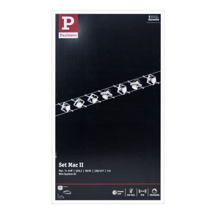 Paulmann 94152 - Set 7xGU5,3/10W Reflektorska lampa za sastav sajli MAC 230V mat krom