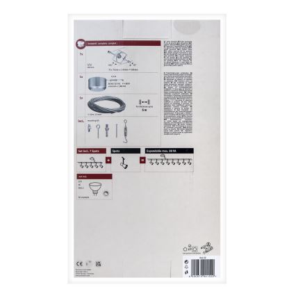 Paulmann 94152 - Set 7xGU5,3/10W Reflektorska lampa za sastav sajli MAC 230V mat krom