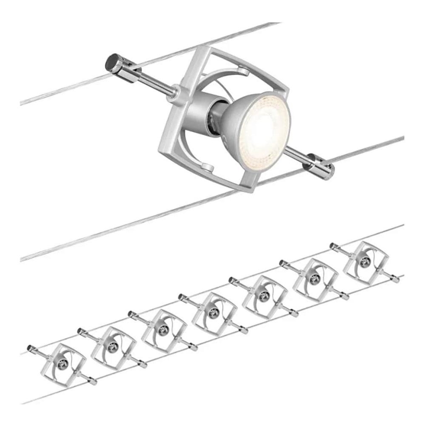 Paulmann 94152 - Set 7xGU5,3/10W Reflektorska lampa za sastav sajli MAC 230V mat krom