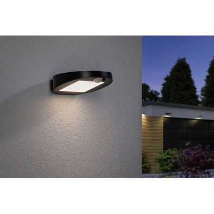 Paulmann 94246 - LED/1,2W IP44 Spoljašnja solarna lampa sa senzorom RYSE 3,7V 1800 mAh