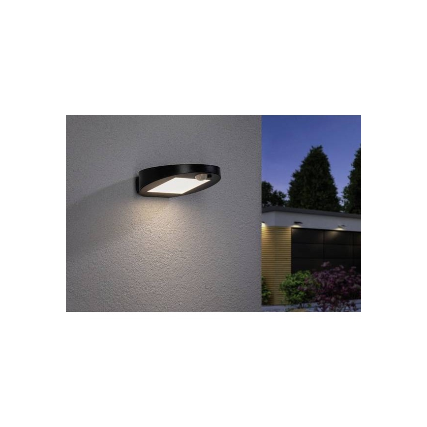 Paulmann 94246 - LED/1,2W IP44 Spoljašnja solarna lampa sa senzorom RYSE 3,7V 1800 mAh