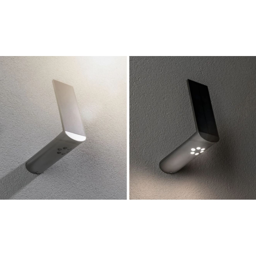 Paulmann 94261 - LED/1,2W IP44 Solarna zidna lampa sa senzorom ILIAS 3,7V 1800 mAh