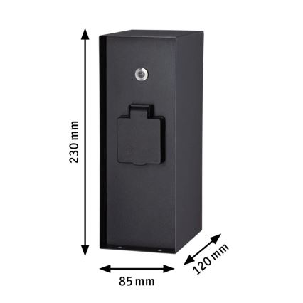 Paulmann 94315 -Spoljni stub sa utičnicama sa senzorom za dan/noć RIO 3U SCHUKO 230V IP44