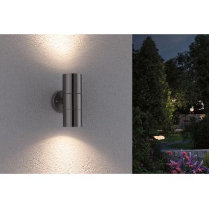 Paulmann 94331 - 2xGU10/10W IP44 Spoljašnja zidna lampa FLAME 230V