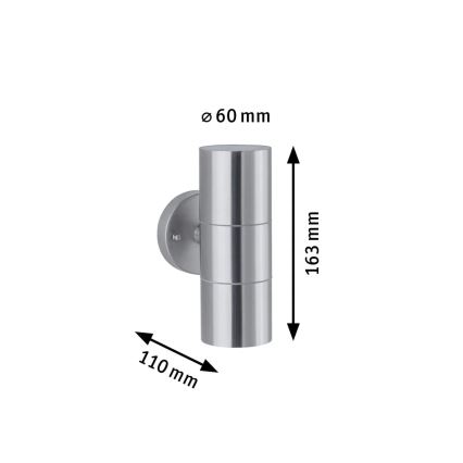 Paulmann 94331 - 2xGU10/10W IP44 Spoljašnja zidna lampa FLAME 230V