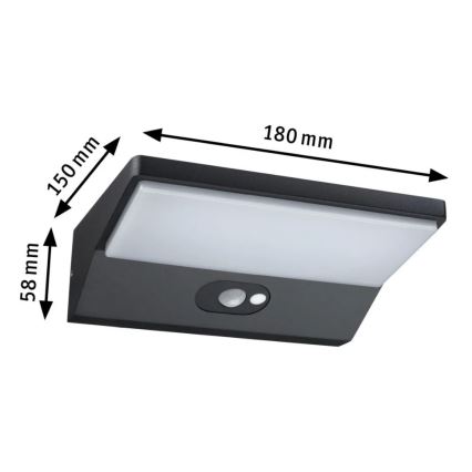 Paulmann 94333 - LED/7,4W IP44 Spoljašnja zidna lampa sa senzorom HOUSE 230V