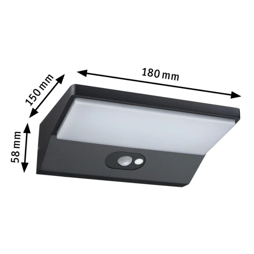 Paulmann 94333 - LED/7,4W IP44 Spoljašnja zidna lampa sa senzorom HOUSE 230V