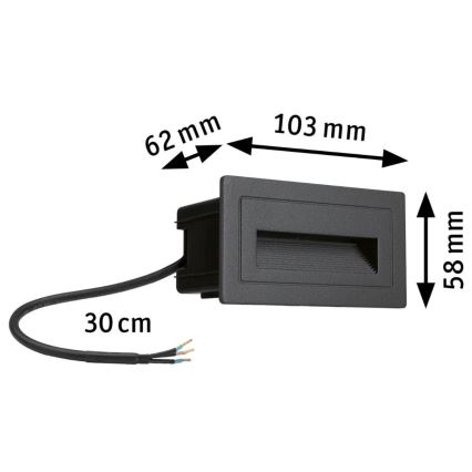 Paulmann 94383 - LED/4W IP44 Spoljna ugradbena lampa LONG 230V