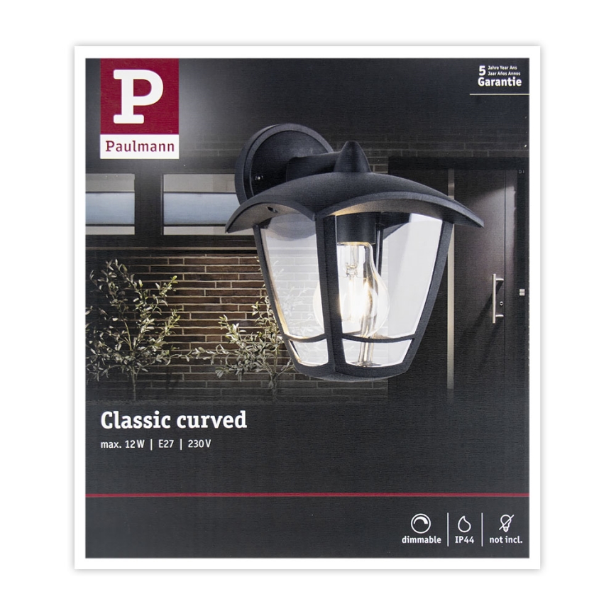 Paulmann 94392 - 1xE27/12W IP44 Spoljašnja zidna lampa CLASSIC 230V