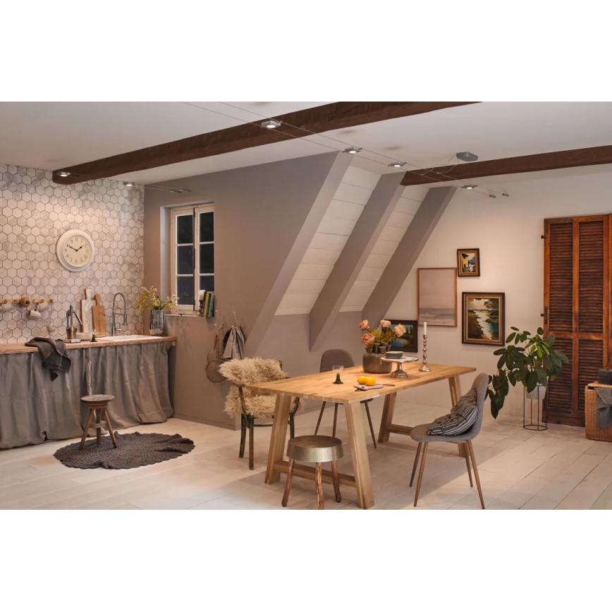 Paulmann 94420 - Komplet 5x LED/4,5 W spotova za sajlni sistem MAC 230 V, mat hrom