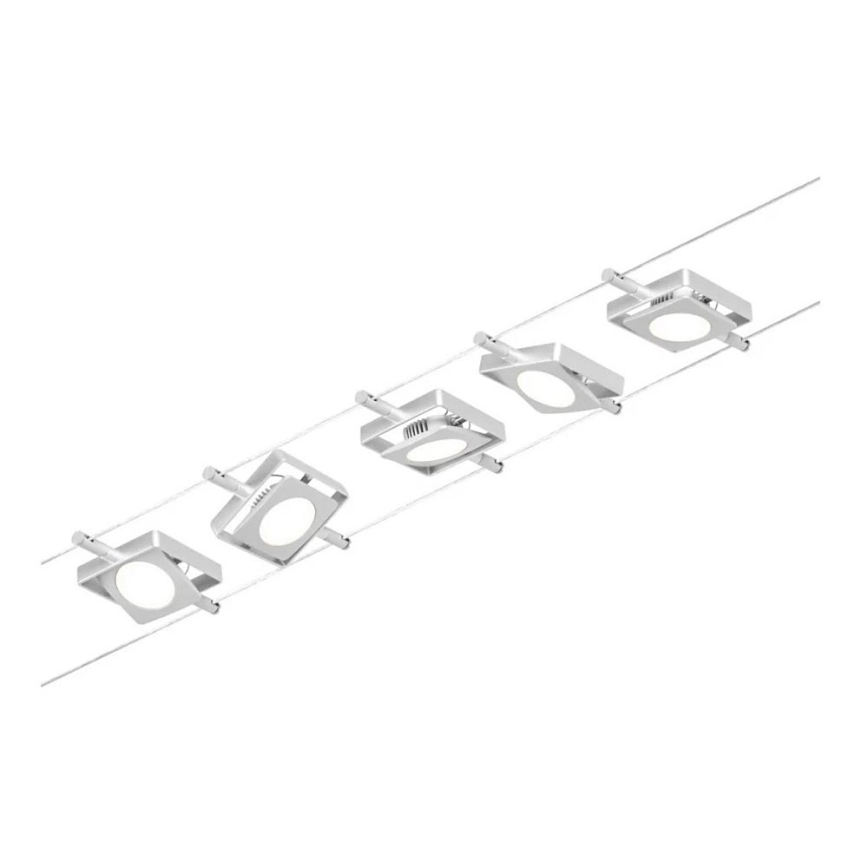 Paulmann 94420 - Set 5xLED/4,5W Reflektorska lampa za šinski sastav MAC 230V mat krom
