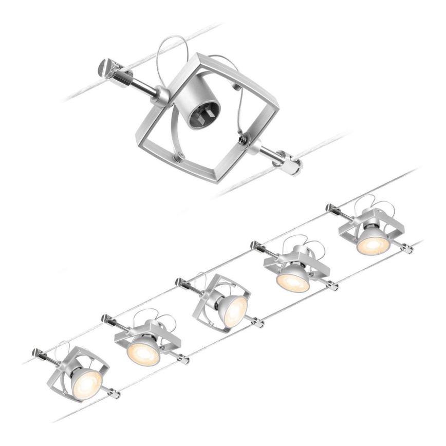 Paulmann 94430 - Set 5xGU5,3/10W Reflektorska lampa za šinski sastav MAC 230V mat krom