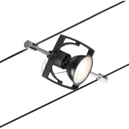 Paulmann 94434 - KOMPLET 5xGU5,3/10W Spot svetiljka za sajlni sistem MAC 230V crna