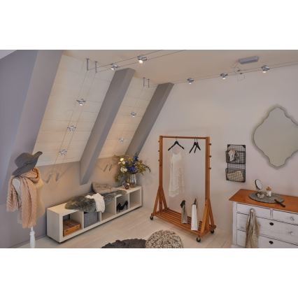 Paulmann 94436 - KOMPLET 5x GU5,3/10W reflektora za žični sistem CARDAN 230V matni hrom