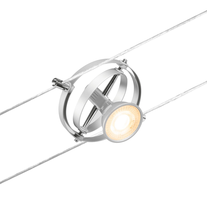 Paulmann 94436 - KOMPLET 5x GU5,3/10W reflektora za žični sistem CARDAN 230V matni hrom