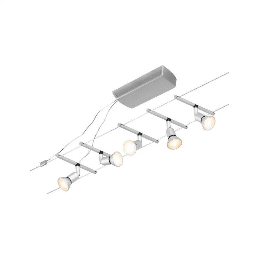 Paulmann 94442 - Set 5xGU5,3/10W Reflektorska lampa za šinski sastav SALT 230V mat krom