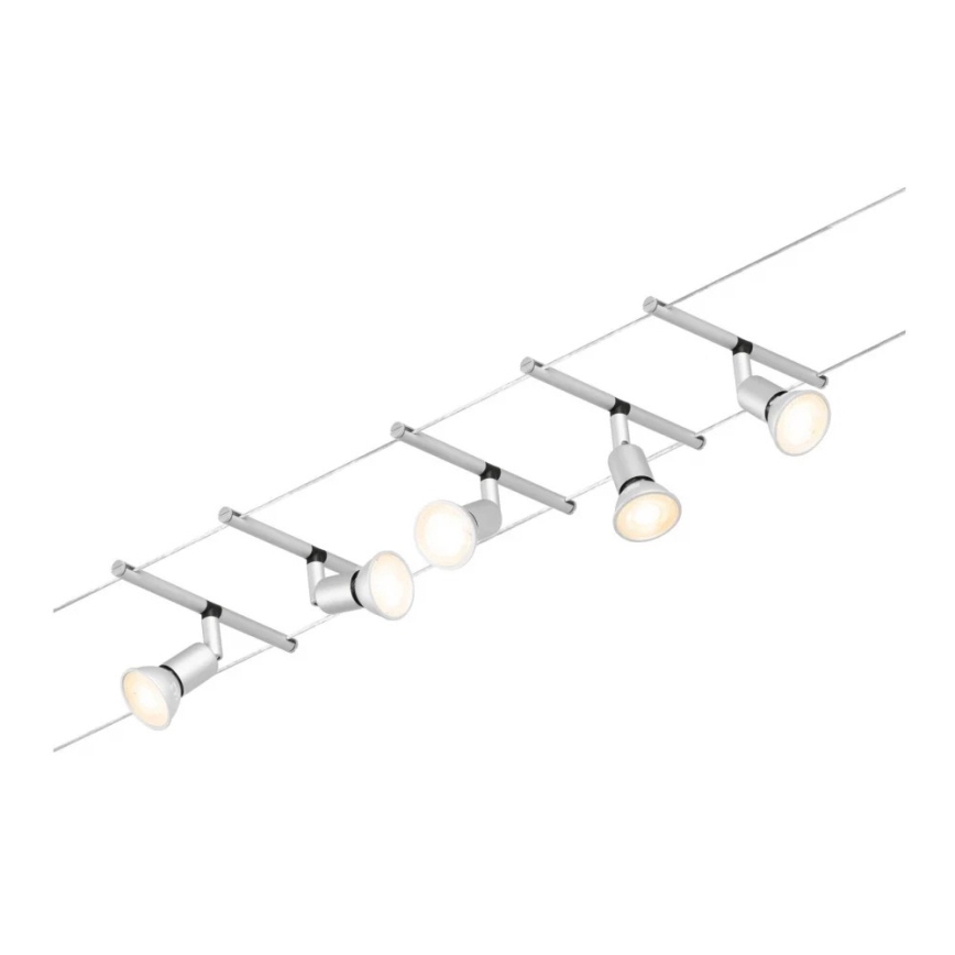 Paulmann 94442 - Set 5xGU5,3/10W Reflektorska lampa za šinski sastav SALT 230V mat krom
