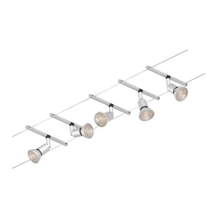 Paulmann 94442 - Set 5xGU5,3/10W Reflektorska lampa za šinski sastav SALT 230V mat krom