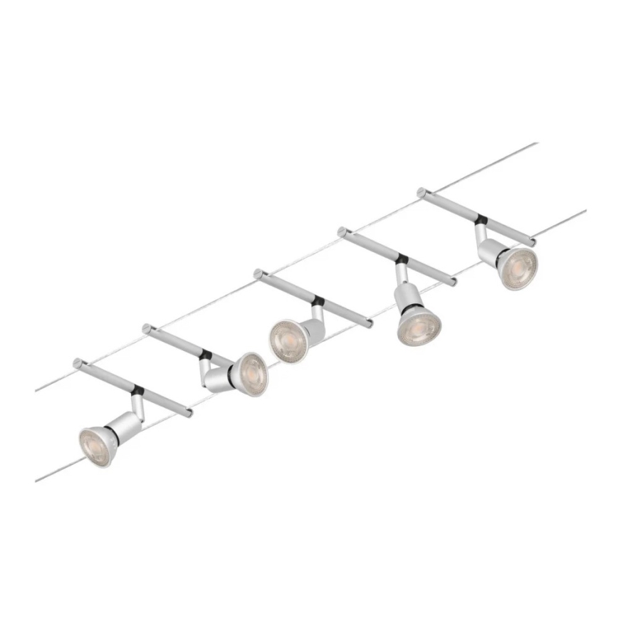 Paulmann 94442 - Set 5xGU5,3/10W Reflektorska lampa za šinski sastav SALT 230V mat krom