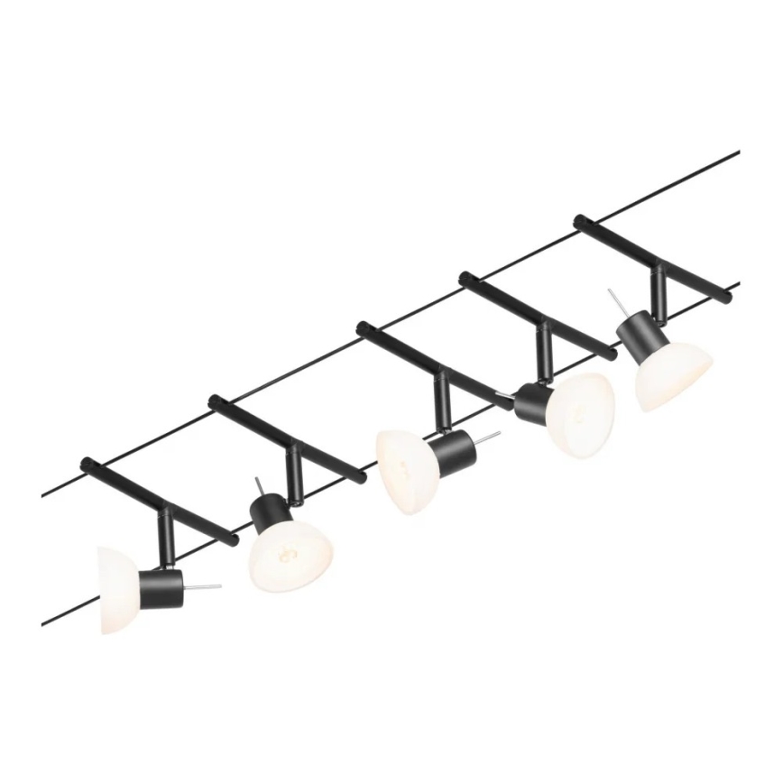 Paulmann 94450 - Set 5xGU5,3/10W Reflektorska lampa za šinski sastav SHEELA 230V crno