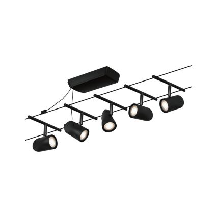 Paulmann 94469 - Set 5xGU5,3/10W Reflektorska lampa za šinski sastav CUP 230V crno