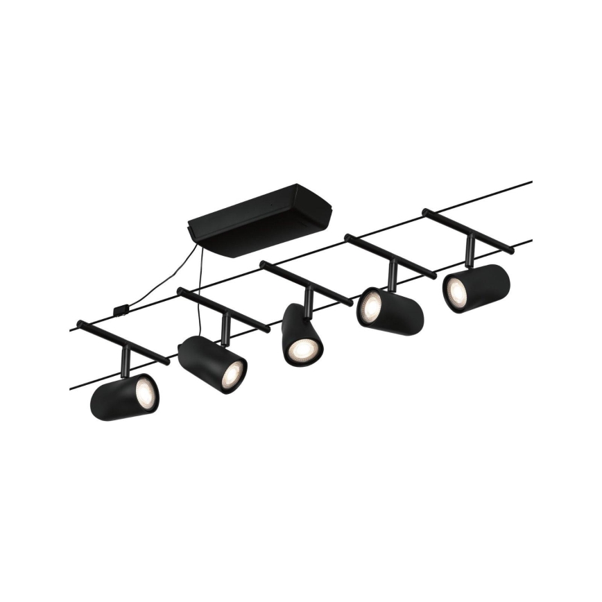 Paulmann 94469 - Set 5xGU5,3/10W Reflektorska lampa za šinski sastav CUP 230V crno