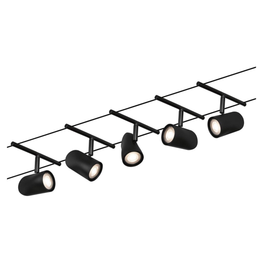 Paulmann 94469 - Set 5xGU5,3/10W Reflektorska lampa za šinski sastav CUP 230V crno