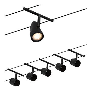 Paulmann 94469 - Set 5xGU5,3/10W Reflektorska lampa za šinski sastav CUP 230V crno