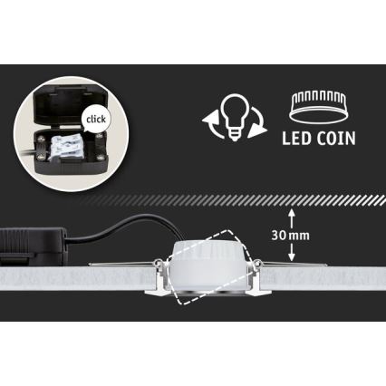 Paulmann 94471 - Set 3xLED/6W IP23 ugradbena lampa za kupatilo NOVA 230V