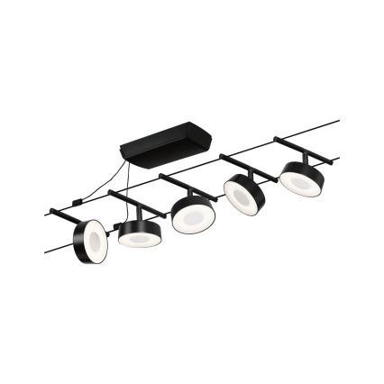 Paulmann 94479 - Set 5xLED/5W Reflektorska lampa za šinski sastav CIRCLE 230V crno