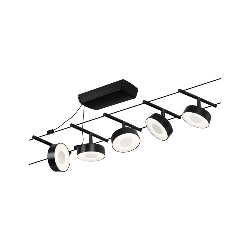 Paulmann 94479 - Set 5xLED/5W Reflektorska lampa za šinski sastav CIRCLE 230V crno
