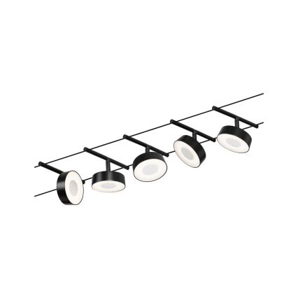 Paulmann 94479 - Set 5xLED/5W Reflektorska lampa za šinski sastav CIRCLE 230V crno